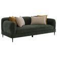Tampa Furniture Outlet - Coaster - Jade Chenille Upholstered Modern Track Arm Sofa Green - 509131