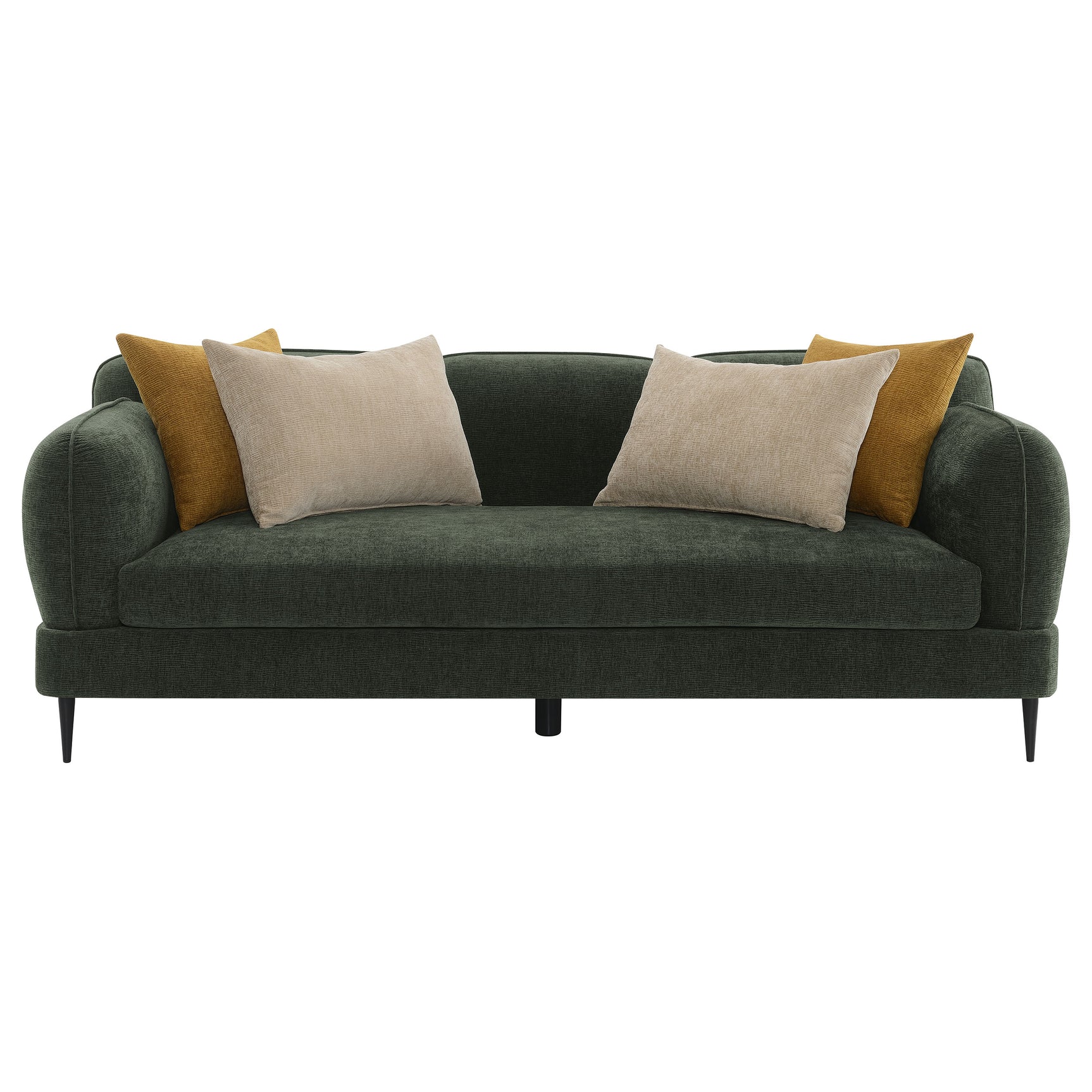 Jade Chenille Upholstered Modern Track Arm Sofa Green - Tampa Furniture Outlet