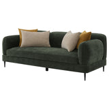Jade Chenille Upholstered Modern Track Arm Sofa Green - Tampa Furniture Outlet