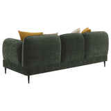 Jade Chenille Upholstered Modern Track Arm Sofa Green - Tampa Furniture Outlet