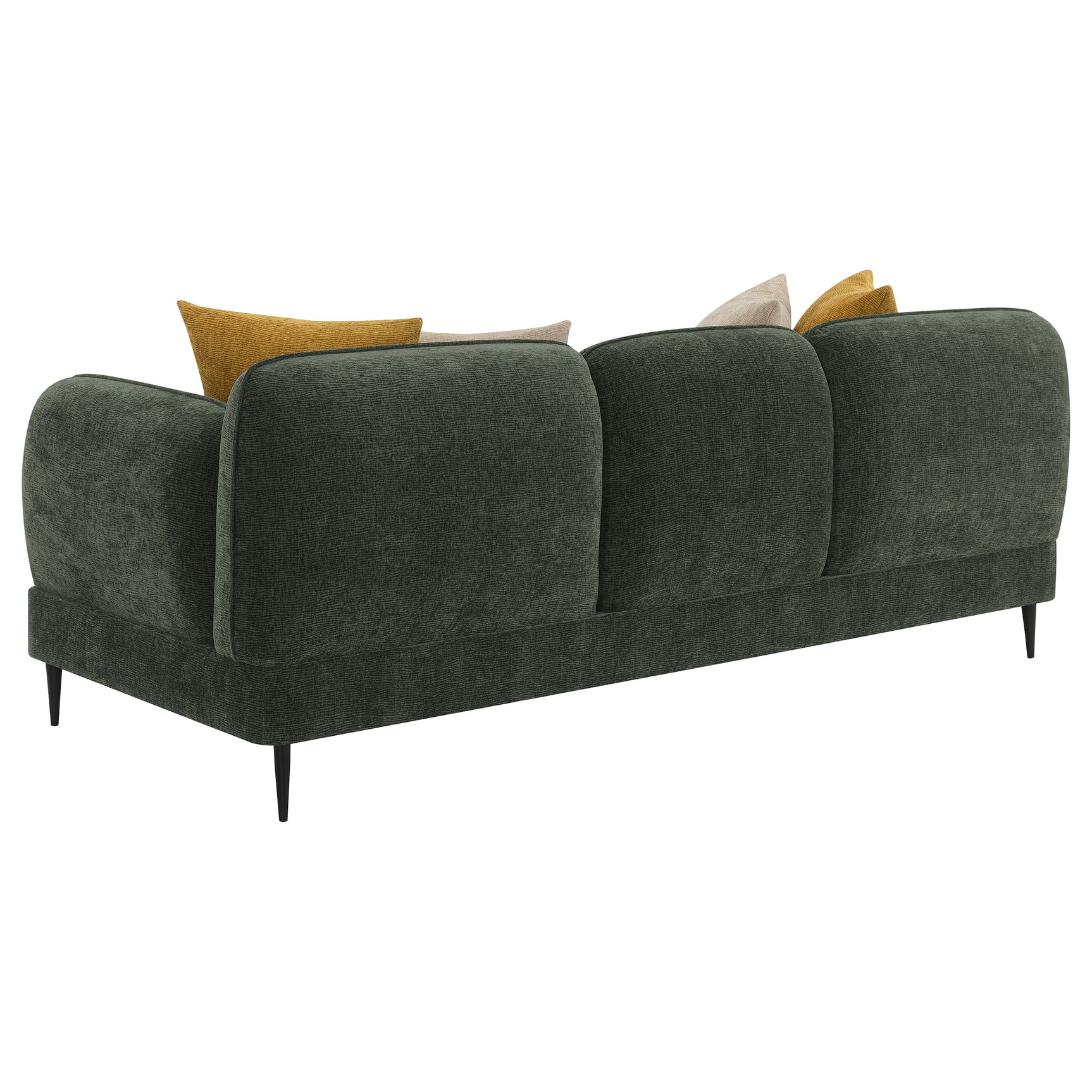 Jade Chenille Upholstered Modern Track Arm Sofa Green - Tampa Furniture Outlet