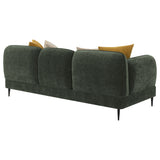 Jade Chenille Upholstered Modern Track Arm Sofa Green - Tampa Furniture Outlet