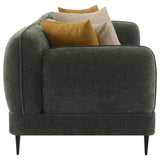 Jade Chenille Upholstered Modern Track Arm Sofa Green - Tampa Furniture Outlet