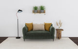 Jade Chenille Upholstered Modern Track Arm Loveseat Green - Tampa Furniture Outlet
