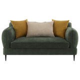 Jade Chenille Upholstered Modern Track Arm Loveseat Green - Tampa Furniture Outlet