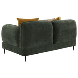 Jade Chenille Upholstered Modern Track Arm Loveseat Green - Tampa Furniture Outlet