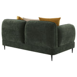 Jade Chenille Upholstered Modern Track Arm Loveseat Green - Tampa Furniture Outlet