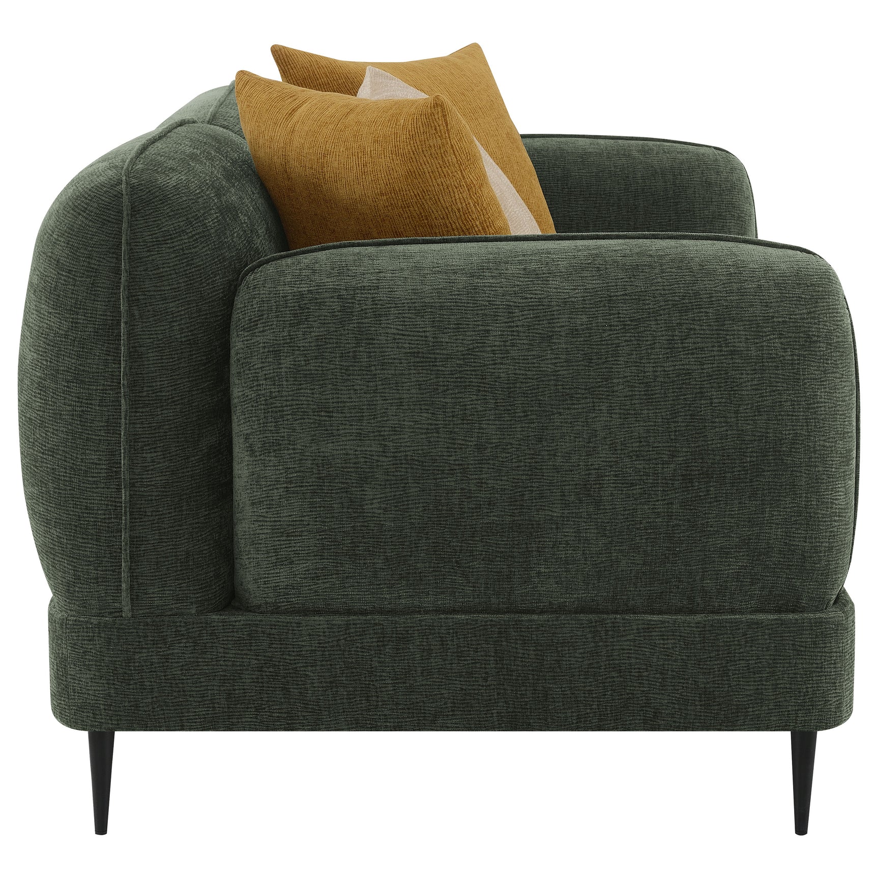 Jade Chenille Upholstered Modern Track Arm Loveseat Green - Tampa Furniture Outlet