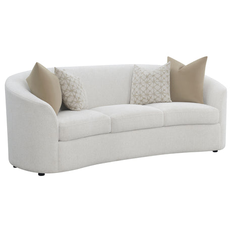 Rainn 2-piece Boucle Upholstered Sloped Arm Sofa Set Latte - Tampa Furniture Outlet