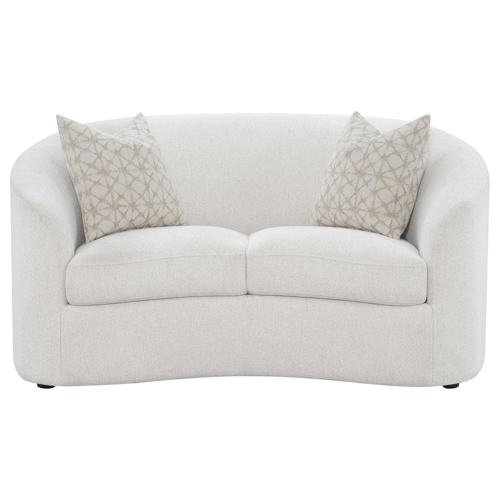 Rainn 2-piece Boucle Upholstered Sloped Arm Sofa Set Latte - Tampa Furniture Outlet
