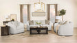 Tampa Furniture Outlet - Coaster - Rainn 3-piece Boucle Upholstered Sloped Arm Sofa Set Latte - 509171-S3