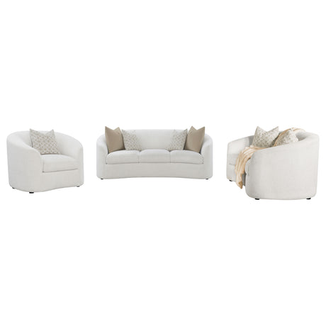 Rainn 3-piece Boucle Upholstered Sloped Arm Sofa Set Latte - Tampa Furniture Outlet