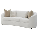 Rainn Boucle Upholstered Sloped Arm Sofa Latte - Tampa Furniture Outlet
