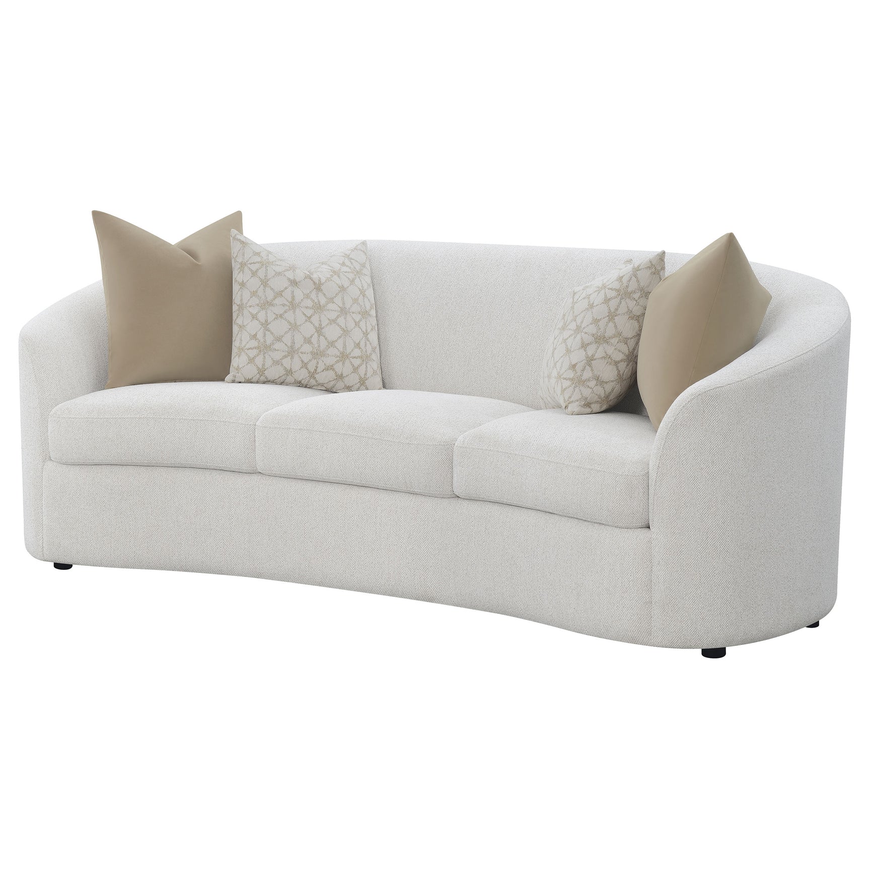 Rainn Boucle Upholstered Sloped Arm Sofa Latte - Tampa Furniture Outlet