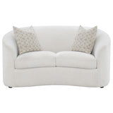Rainn Boucle Upholstered Sloped Arm Loveseat Latte - Tampa Furniture Outlet