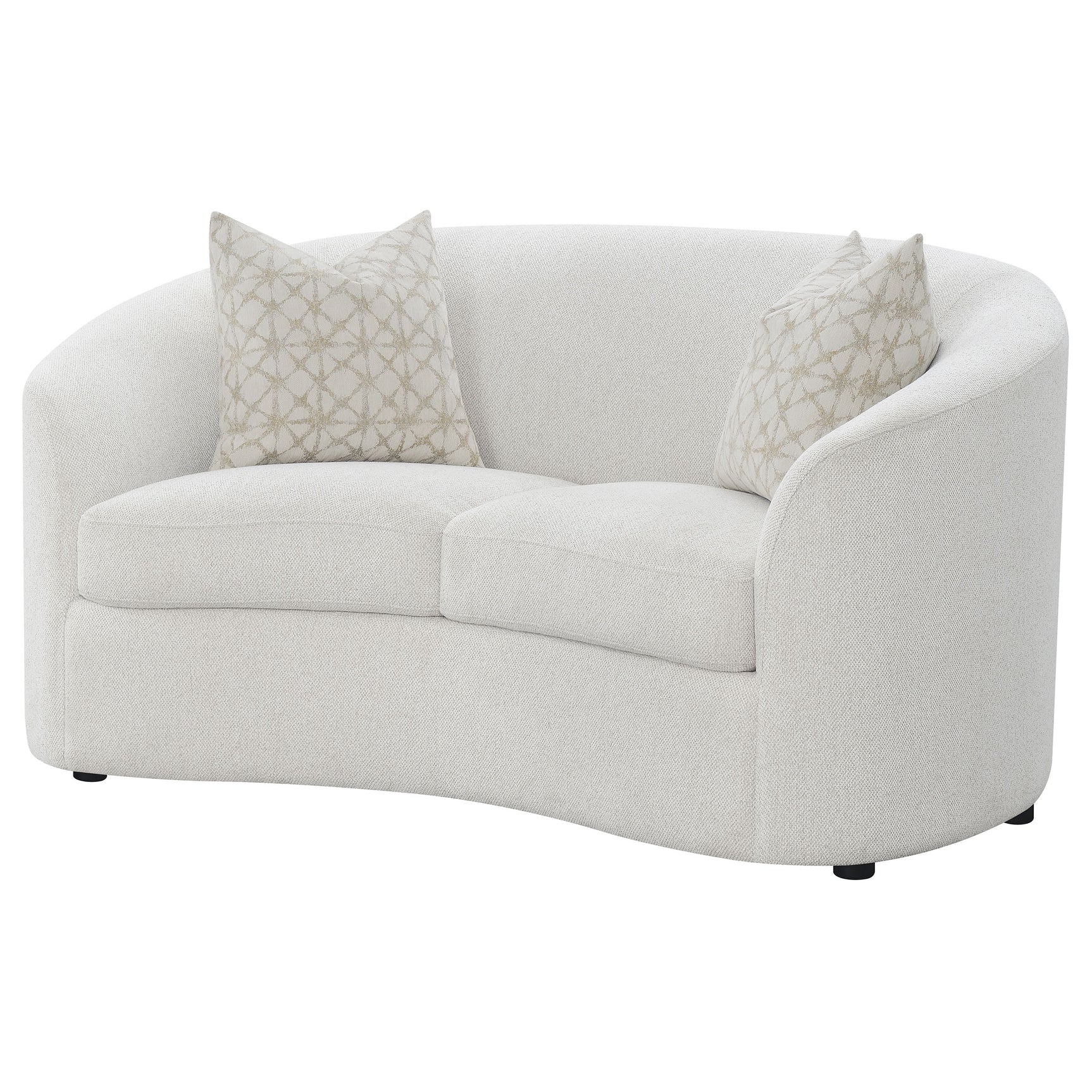 Rainn Boucle Upholstered Sloped Arm Loveseat Latte - Tampa Furniture Outlet