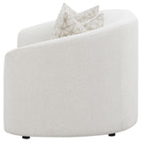 Rainn Boucle Upholstered Sloped Arm Loveseat Latte - Tampa Furniture Outlet
