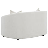 Rainn Boucle Upholstered Sloped Arm Loveseat Latte - Tampa Furniture Outlet