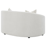 Rainn Boucle Upholstered Sloped Arm Loveseat Latte - Tampa Furniture Outlet