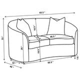 Rainn Boucle Upholstered Sloped Arm Loveseat Latte - Tampa Furniture Outlet