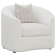 Tampa Furniture Outlet - Coaster - Rainn Boucle Upholstered Sloped Arm Accent Chair Latte - 509173