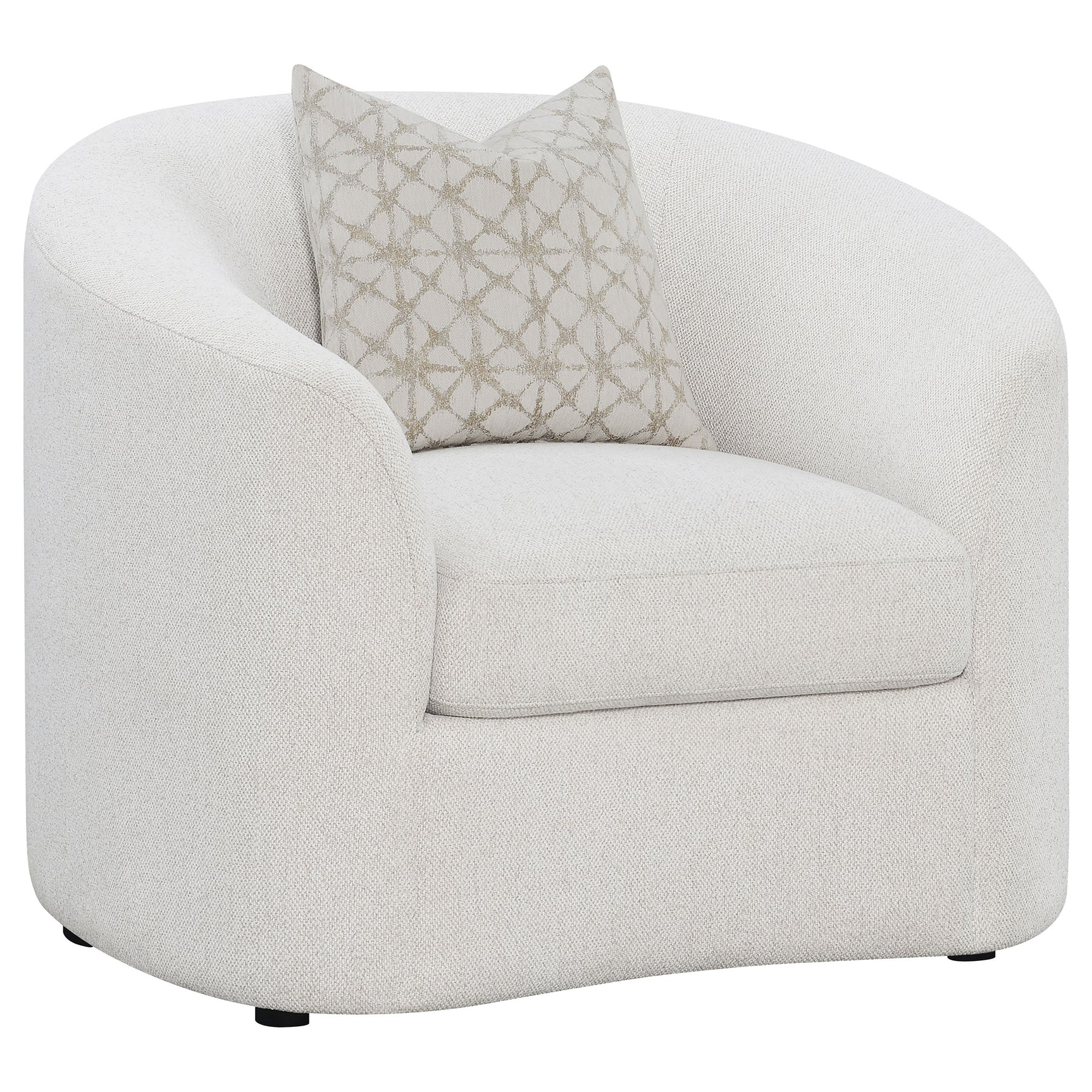 Tampa Furniture Outlet - Coaster - Rainn Boucle Upholstered Sloped Arm Accent Chair Latte - 509173