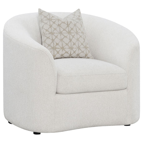 Tampa Furniture Outlet - Coaster - Rainn Boucle Upholstered Sloped Arm Accent Chair Latte - 509173