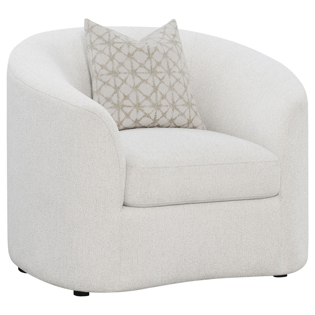 Tampa Furniture Outlet - Coaster - Rainn Boucle Upholstered Sloped Arm Accent Chair Latte - 509173