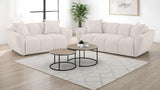 Tampa Furniture Outlet - Coaster - Destino 2-piece Chenille Splayed Arm Sofa Set Greige - 509301-S2