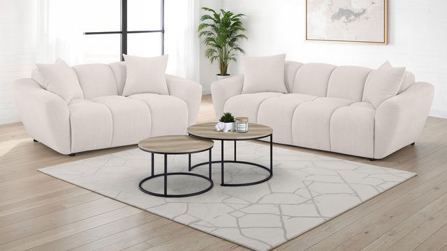 Tampa Furniture Outlet - Coaster - Destino 2-piece Chenille Splayed Arm Sofa Set Greige - 509301-S2