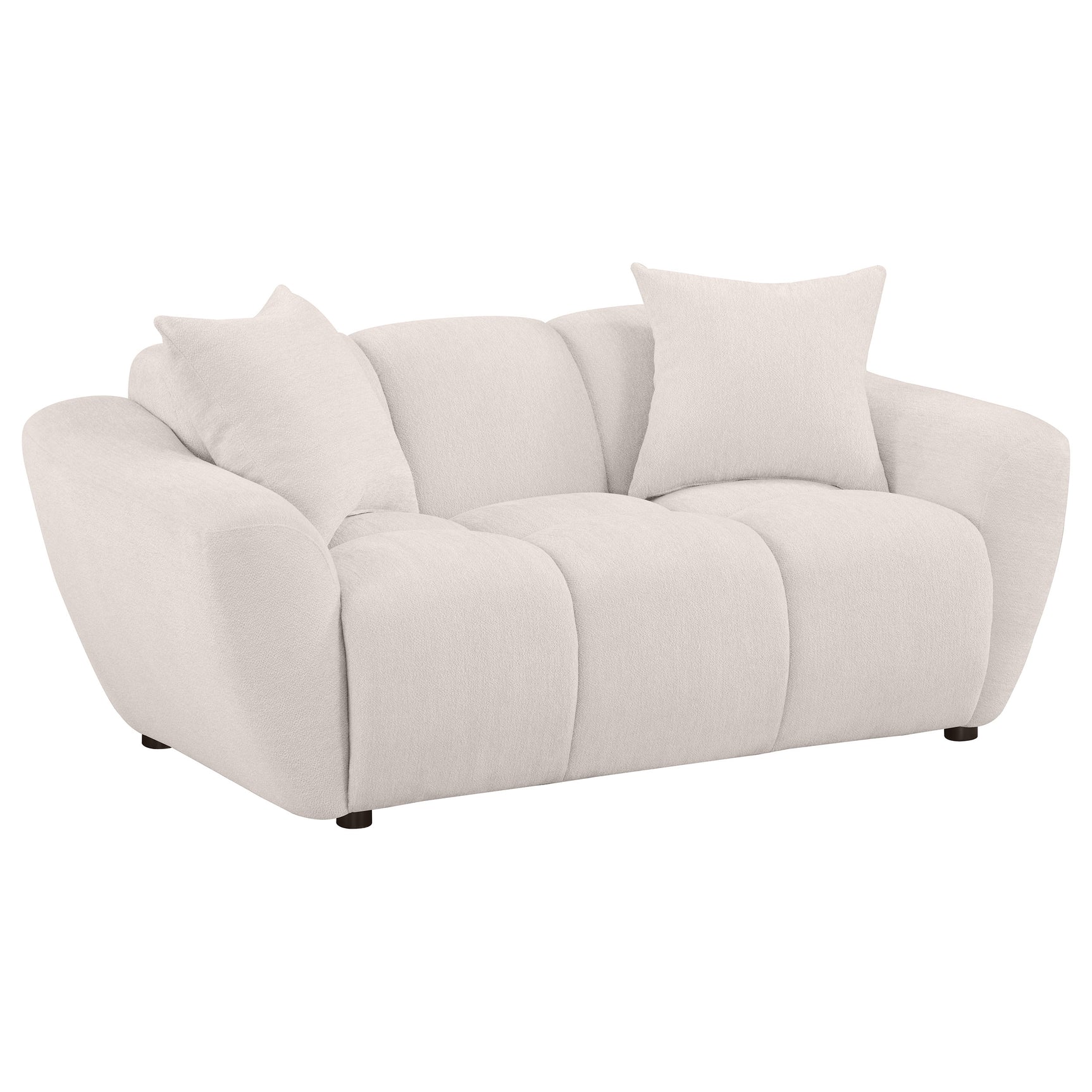 Tampa Furniture Outlet - Coaster - Destino Chenille Upholstered Splayed Arm Loveseat Greige - 509302