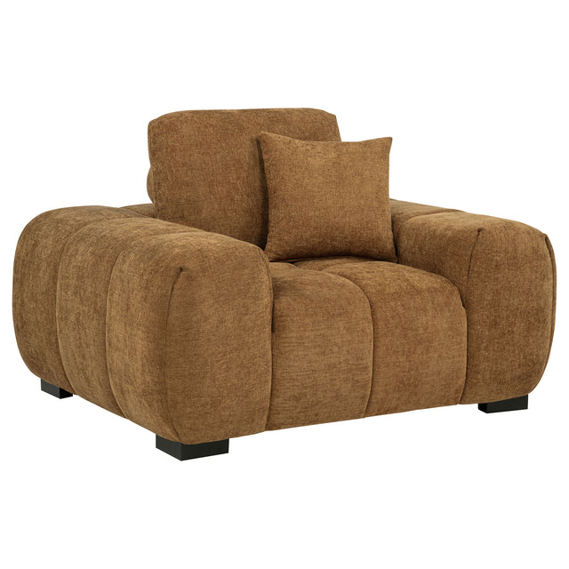 Tampa Furniture Outlet - Coaster - Octavia Upholstered Track Arm Accent Chair Amber - 509343