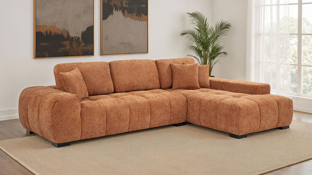 Tampa Furniture Outlet - Coaster - Octavia Upholstered Sectional Chaise Sofa Orange - 509350