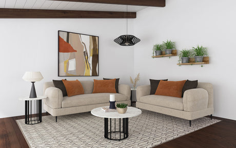 Jade 2-piece Chenille Upholstered Sofa Set Latte - Tampa Furniture Outlet