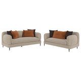 Tampa Furniture Outlet - Coaster - Jade 2-piece Chenille Upholstered Sofa Set Latte - 509411-S2