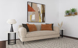 Jade Chenille Upholstered Sculpted Track Arm Sofa Latte - Tampa Furniture Outlet