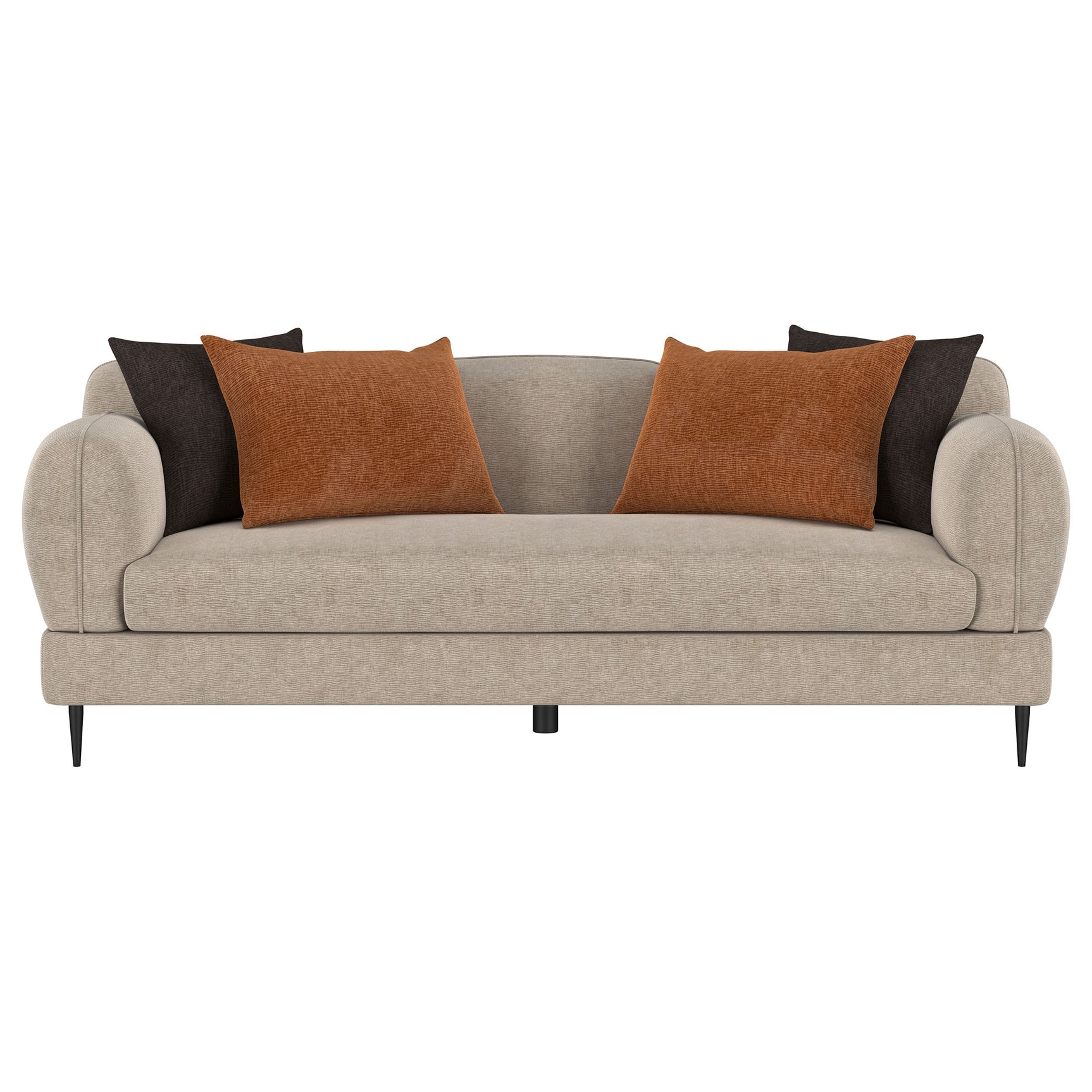Jade Chenille Upholstered Sculpted Track Arm Sofa Latte - Tampa Furniture Outlet