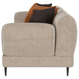Jade Chenille Upholstered Sculpted Track Arm Sofa Latte - Tampa Furniture Outlet