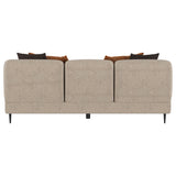 Jade Chenille Upholstered Sculpted Track Arm Sofa Latte - Tampa Furniture Outlet