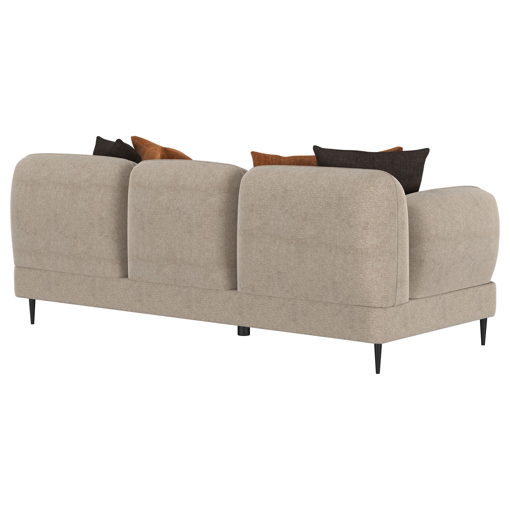 Jade Chenille Upholstered Sculpted Track Arm Sofa Latte - Tampa Furniture Outlet