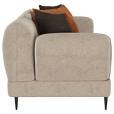 Jade Chenille Upholstered Sculpted Track Arm Sofa Latte - Tampa Furniture Outlet