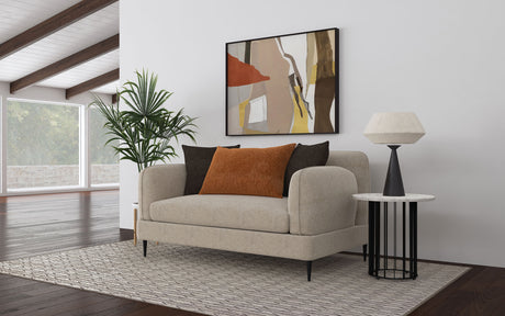 Jade Chenille Upholstered Sculpted Track Arm Loveseat Latte - Tampa Furniture Outlet