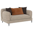Tampa Furniture Outlet - Coaster - Jade Chenille Upholstered Sculpted Track Arm Loveseat Latte - 509412