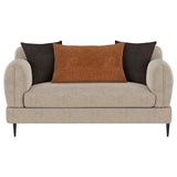 Jade Chenille Upholstered Sculpted Track Arm Loveseat Latte - Tampa Furniture Outlet