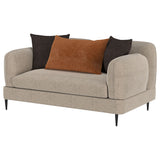 Jade Chenille Upholstered Sculpted Track Arm Loveseat Latte - Tampa Furniture Outlet