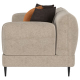 Jade Chenille Upholstered Sculpted Track Arm Loveseat Latte - Tampa Furniture Outlet