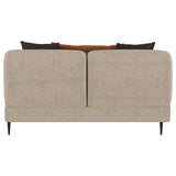 Jade Chenille Upholstered Sculpted Track Arm Loveseat Latte - Tampa Furniture Outlet