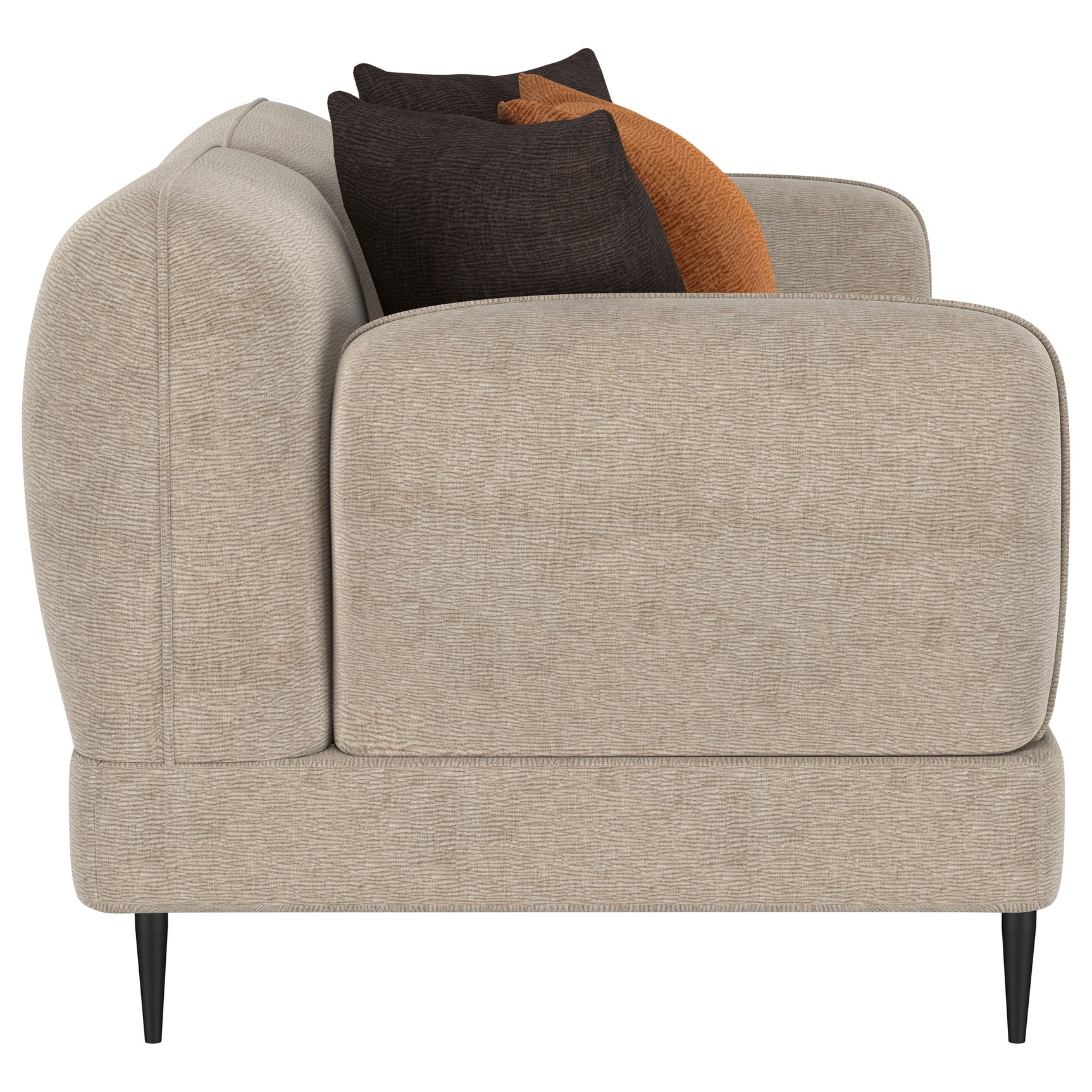 Jade Chenille Upholstered Sculpted Track Arm Loveseat Latte - Tampa Furniture Outlet
