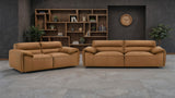 Tampa Furniture Outlet - Coaster - Buxton 2-piece Leather Upholstered Sofa Set Orange - 509501-S2
