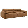 Tampa Furniture Outlet - Coaster - Buxton Top Grain Leather Upholstered Sofa Orange - 509501
